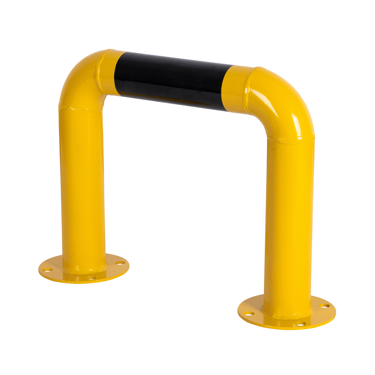 Steel U Post Barrier 500mm | Black and Yellow |