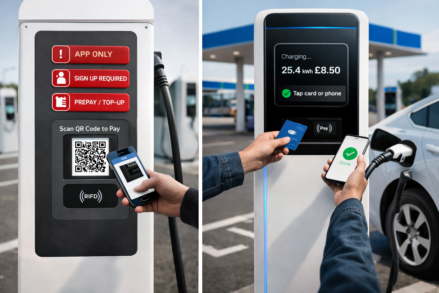 Comparing payment methods that frustrate drivers versus simpler, clearer alternatives