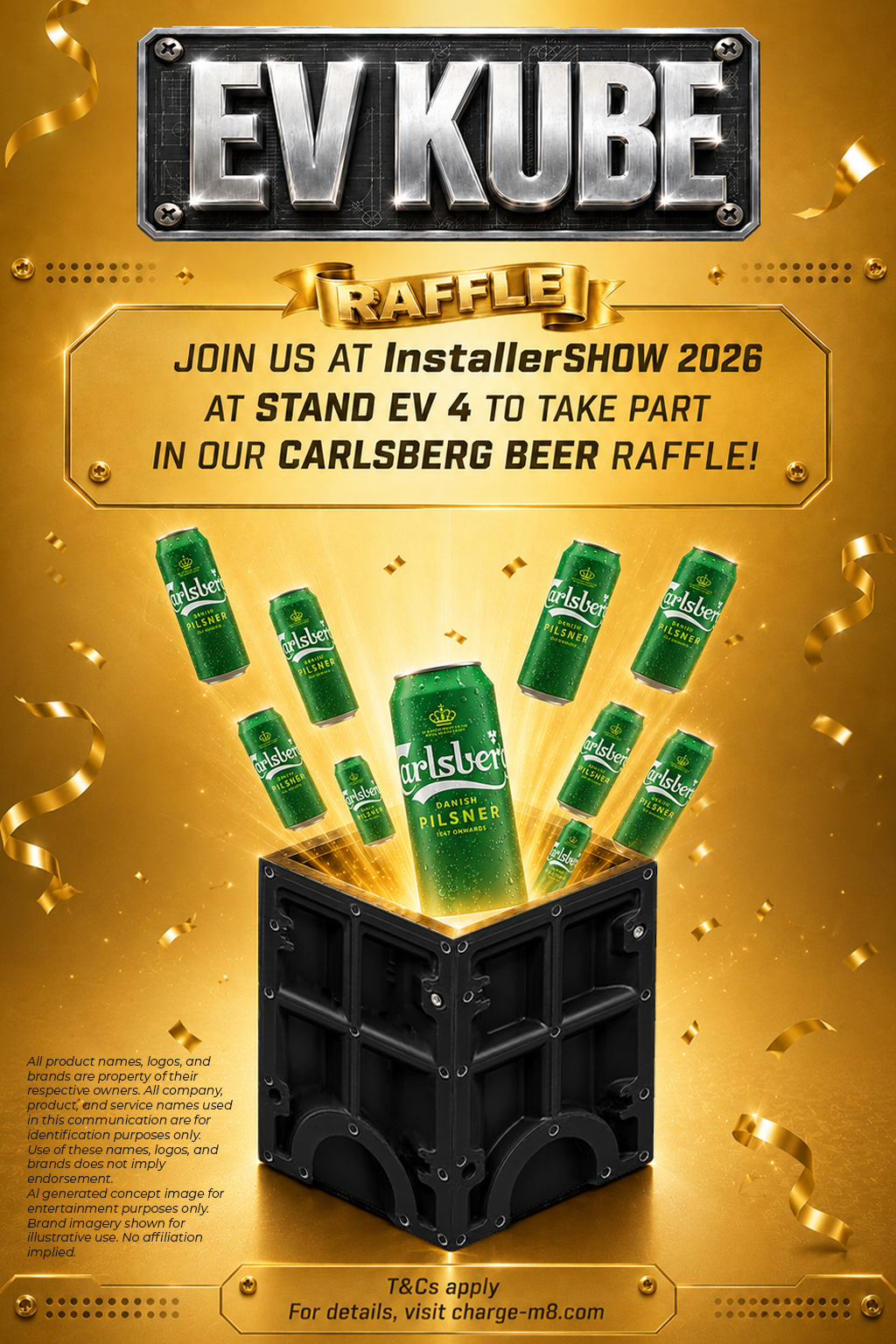 Carlsberg Beer Bundle prize draw at the Charge-M8 stand