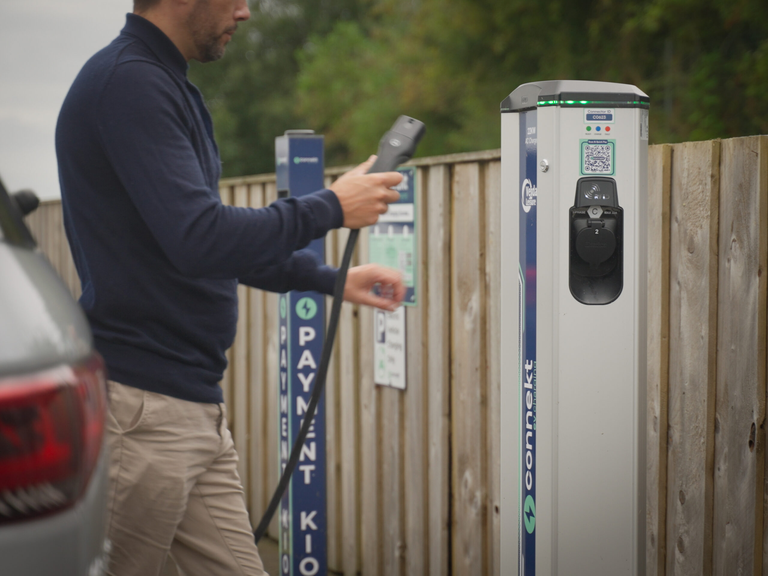 EV charger and Sigma payment kiosk at a Verdant Leisure holiday park