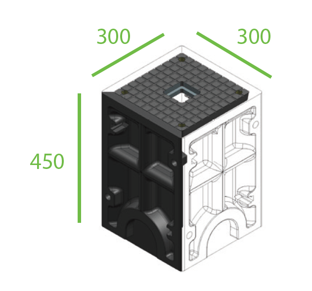 Charge-M8 EV Kube Mini, 300 x 300mm foundation