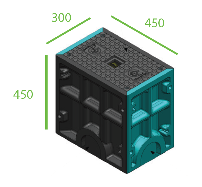 Charge-M8 EV Kube Mini+, 450 x 300mm foundation