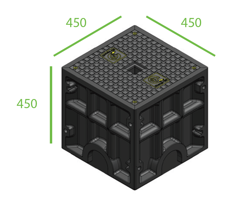 Charge-M8 EV Kube Medi, 450 x 450mm foundation