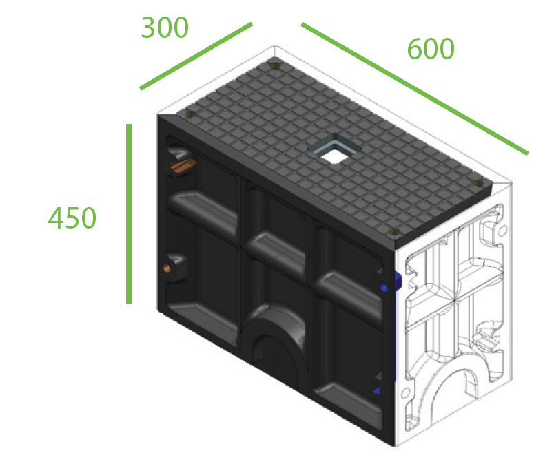 Charge-M8 EV Kube Maxi Lite, 600 x 300mm foundation