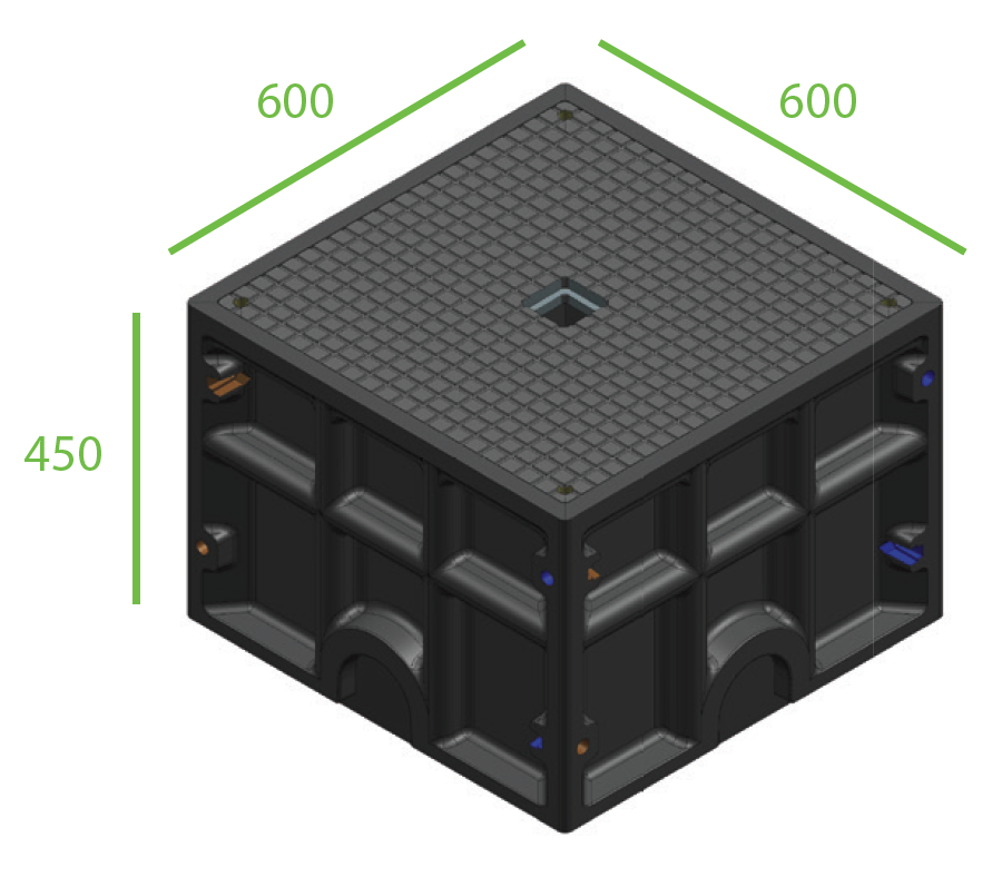 Charge-M8 EV Kube Maxi, 600 x 600mm foundation